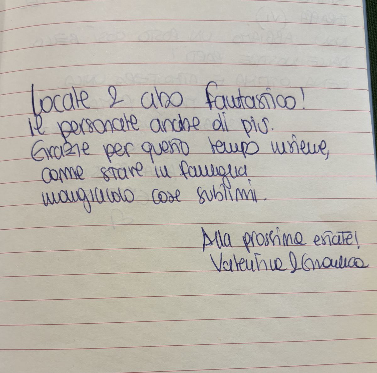 Pagina del libro delle firme del Citto