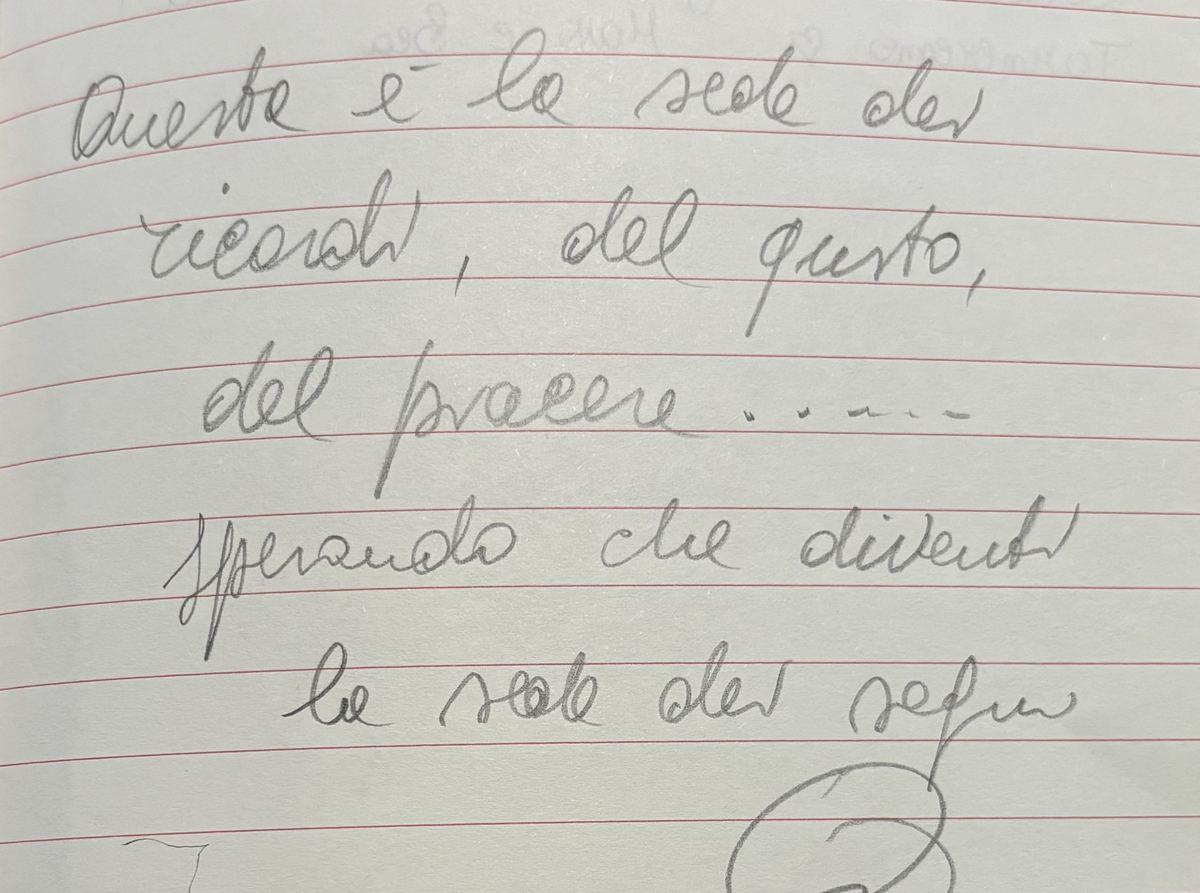 Pagina del libro delle firme del Citto